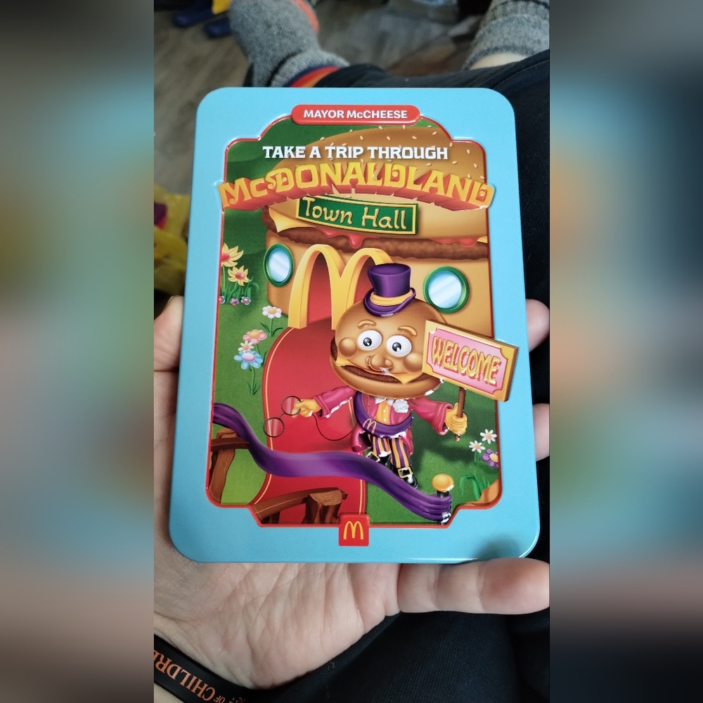 McDonald's McDonaldland Town Hall Tin with Blue and Red Accents